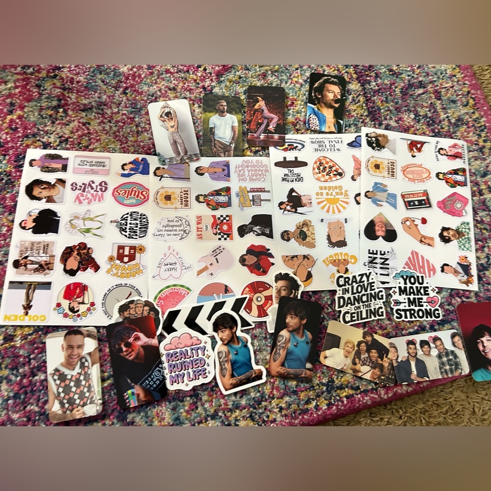 1D ONE DIRECTION HARRY STYLES NIALL HORAN LOUIS TOMLINSON stickers and cards!!